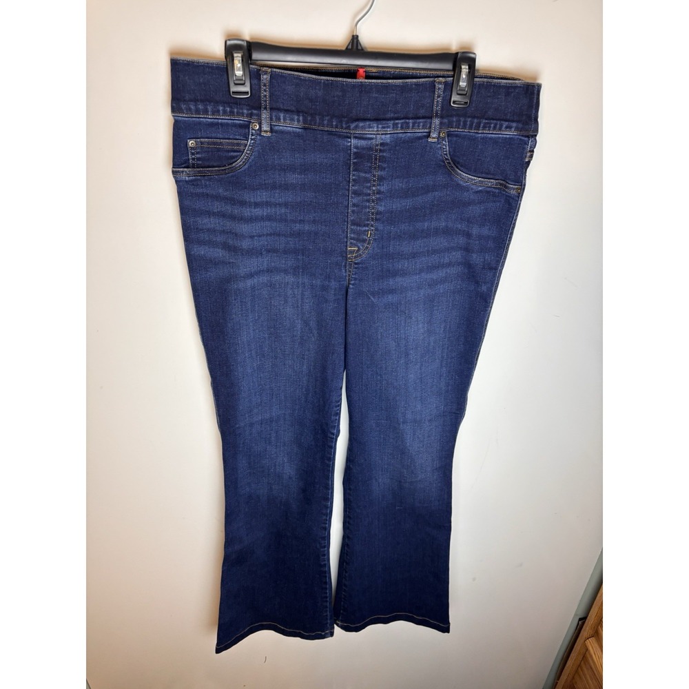 Spanx Shape Every Wear High Rise Pull On Flare Jeans 20327R Midnight Shade 1X